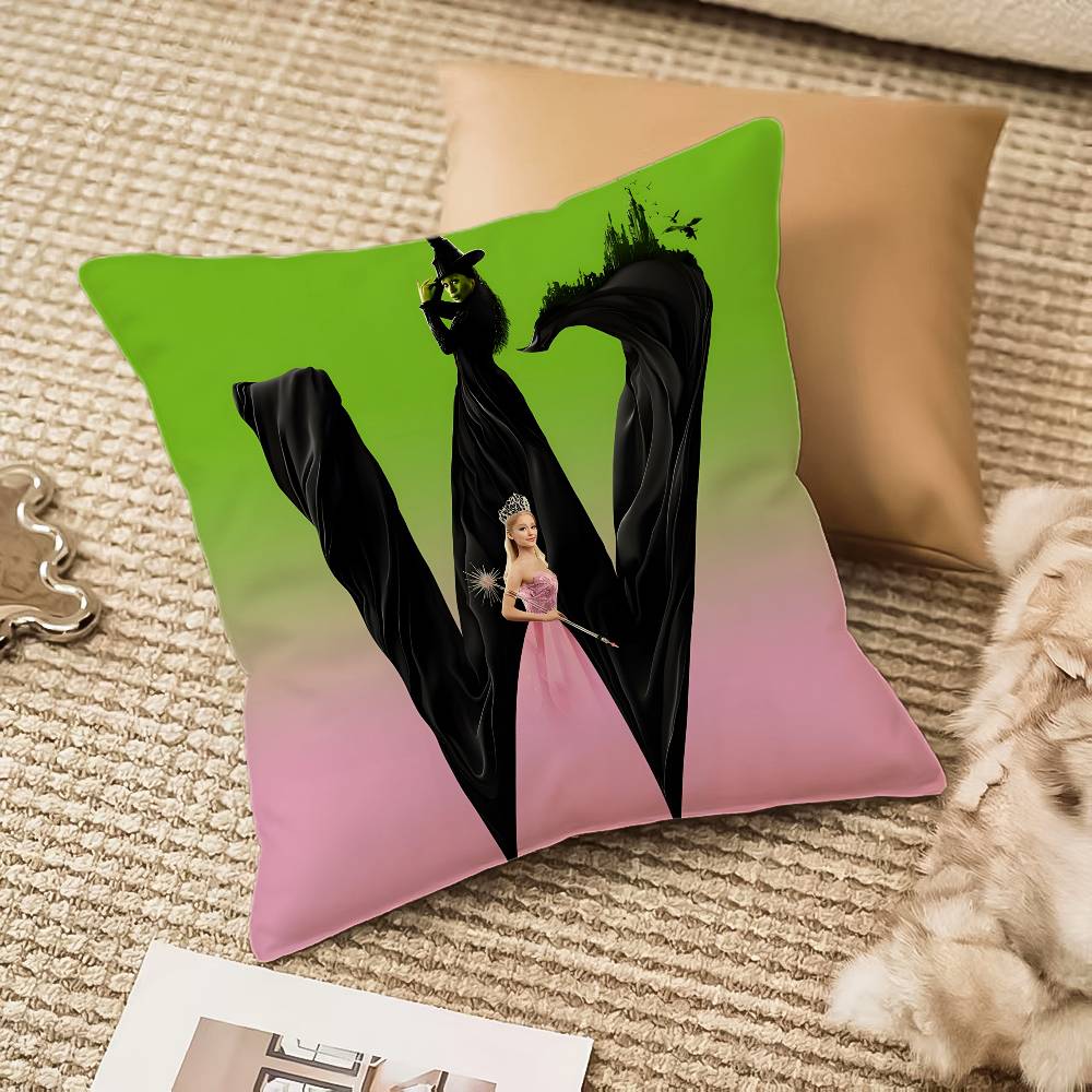 Fantasy Musical Film W-Wicked-MT Pillow Case Comfort Sofa Bed Silky elegant Invisible zipper Decorative cushion cover