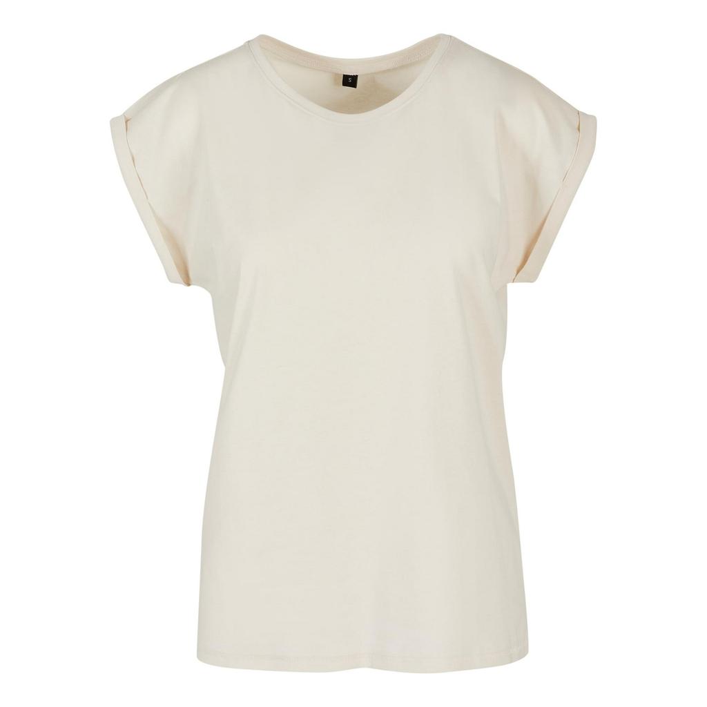 Build Your Brand Womens/Ladies Cotton Extended Shoulder T-Shirt