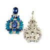 1 Pair Drop Earrings for Women, Geometric Exaggerated Blue Rhinestones Draped Earrings, Retro Palace Style Parties Jewelry