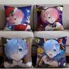 ReZero Starting Life Anime Cushion Cover Premium Comfort Reversible Pillow Cove -Two In One Design for Any Room & Car Interior