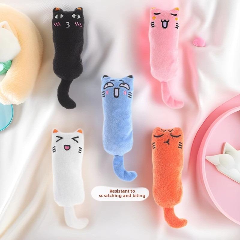 Giocattolo per Gatti a Forma di Pollice con Erba Gatta, Espressione Divertente e Carina, Morbido Peluche di Carta Cartoon, Suono Morso Resistente