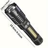 High Power LED Flashlight Powerful USB Rechargeable COB Flashlight with Side Light Torch for Outdoor Camping Hiking Fishing