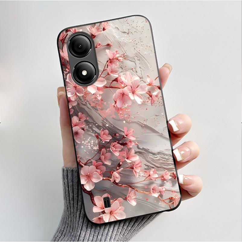 Custodia con Stampa per ZTE Blade A33S A34 Guscio Nero in Morbido Silicone per ZTE Blade A31 Plus Custodia Carina con Fiori e Cartoni Animati