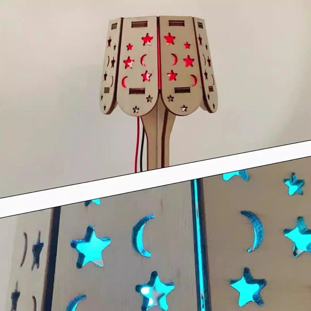 Assembly Model Set Building Model Kits Wooden Light-controlled Lamp Wooden Puzzle Games  Home
