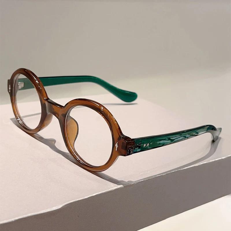 Cute Round Glasses Women Fashion Candy Color Rim Decor Eyeglasses New Trendy Design Blue Light Blocking Optical Frames