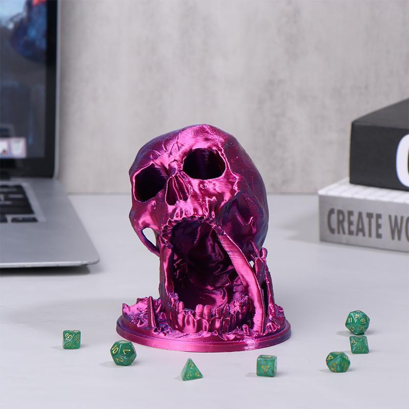 3D Schädel Würfelturm Skelett Figuren Skulptur Dekorative Verzierung Kreatives Aufbewahrungstablett Dnd Würfelrollturm Halloween