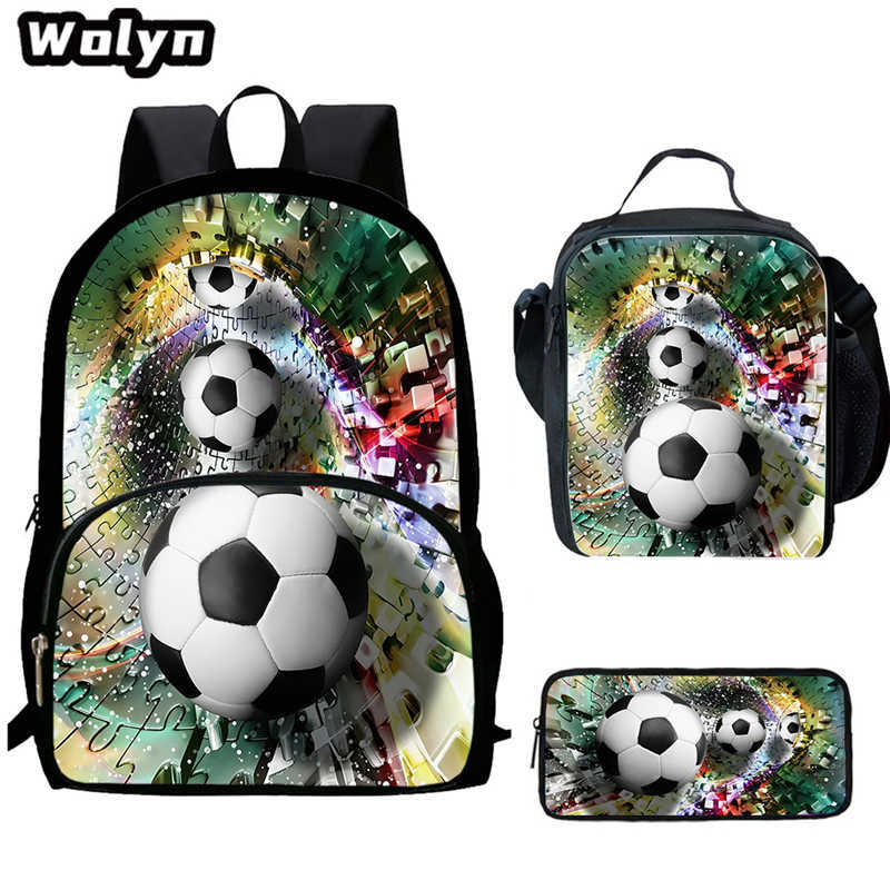 Football School Bag High Definition Waterproof Printing Multi-Functional Load Reduction Ridge Backpack
