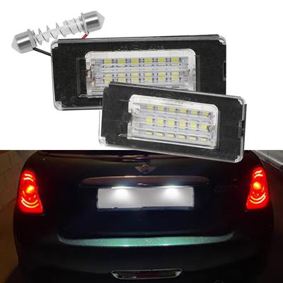 2PCS White 18SMD Car LED License Plate Light Lamp Beads for Mini Cooper R56 R57 R58 R59 Car Light