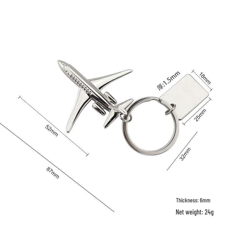Creative Metal Airplane Keychain - Miniature Engine Pendant & Aviation Gift