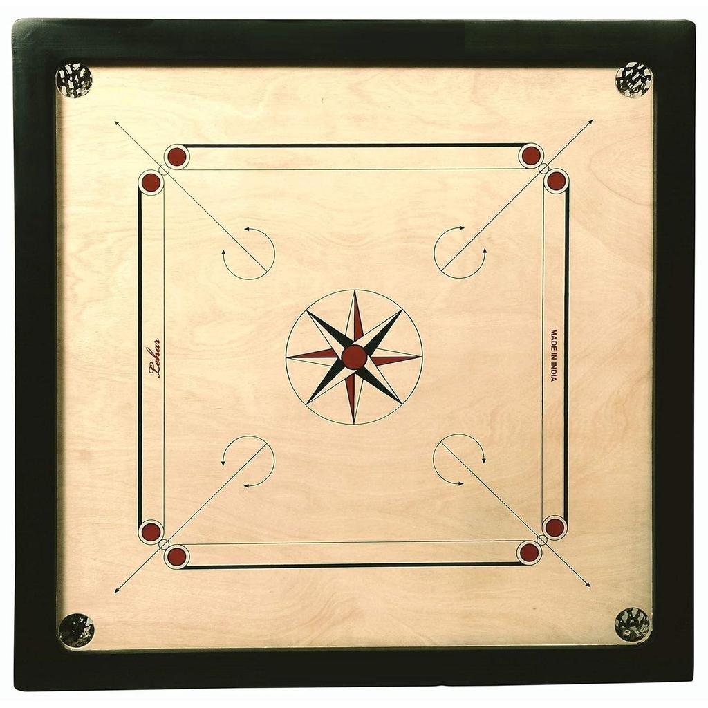 Superior Matte Finish Practice Carrom Board for Serious Professional Practice with Coins Striker and Boric Powder, Beige (x-Large 33 Inch 8mm)