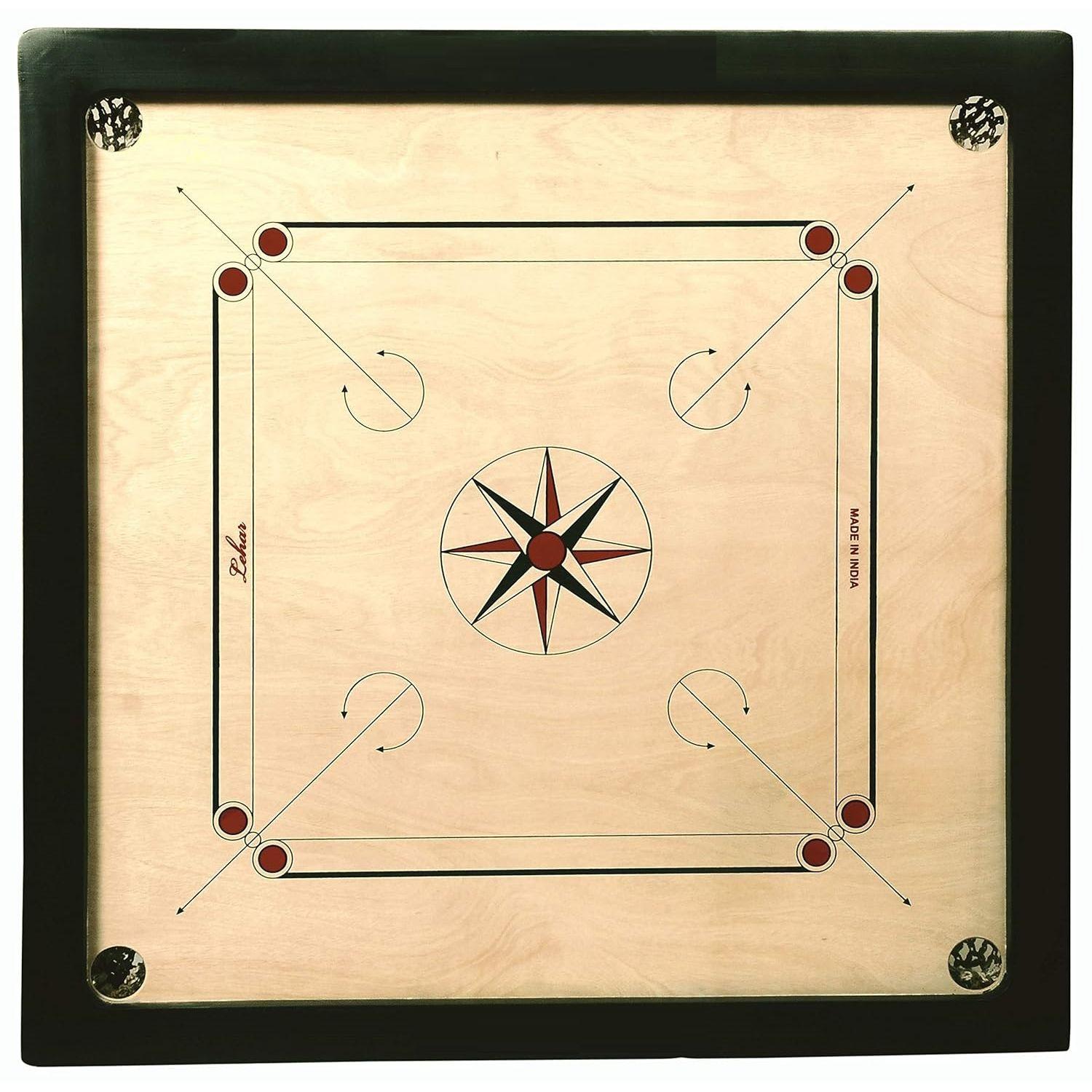 

Превосходная матовая практика-доска для каррома для серьезной профессиональной практики с фишками, страйкером и борной кислотой, бежевая (Очень большой 33 дюйма 8 мм)