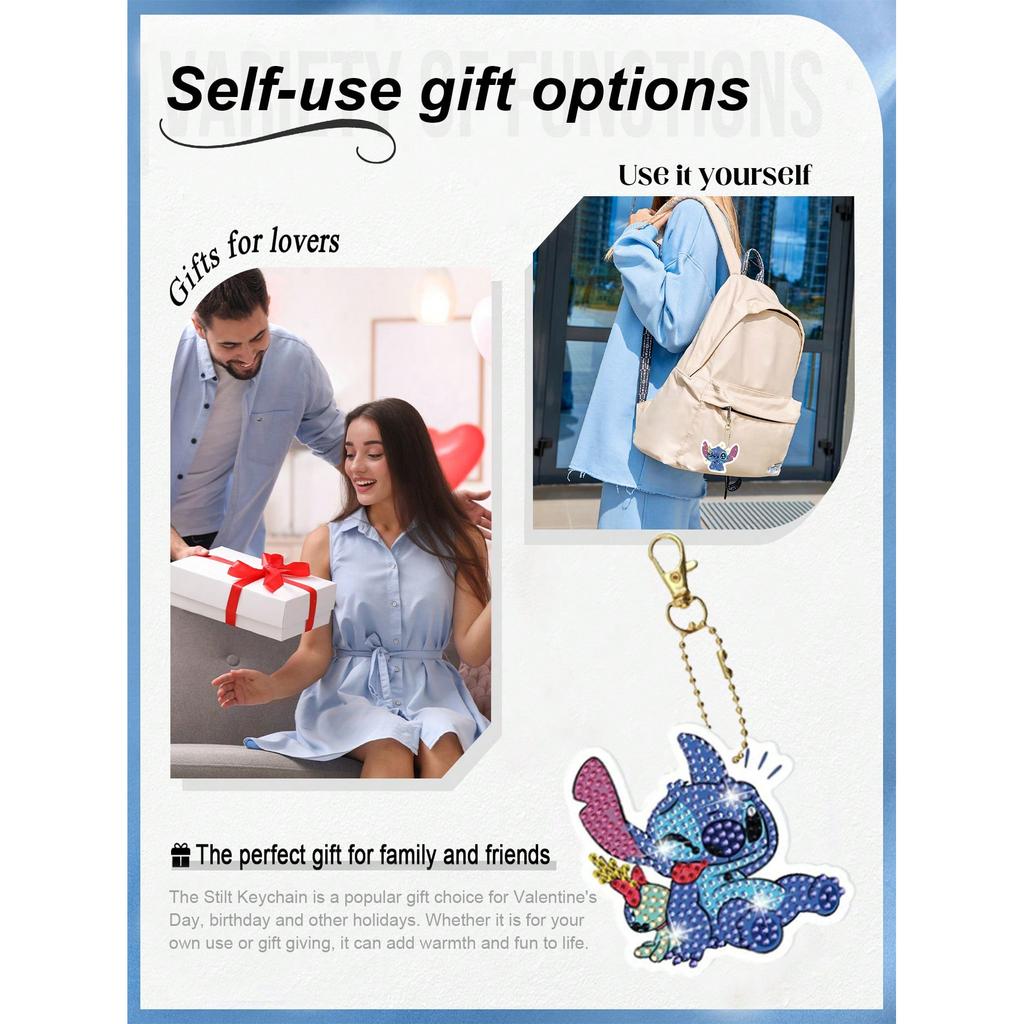 MINISO 5 Buc. Personaje de Desene Animate Pictură cu Diamante Breloc Acrilic Față-Verso DIY Cusătură Pictată cu Diamante Complete Pandantiv Diamant Desen Animat