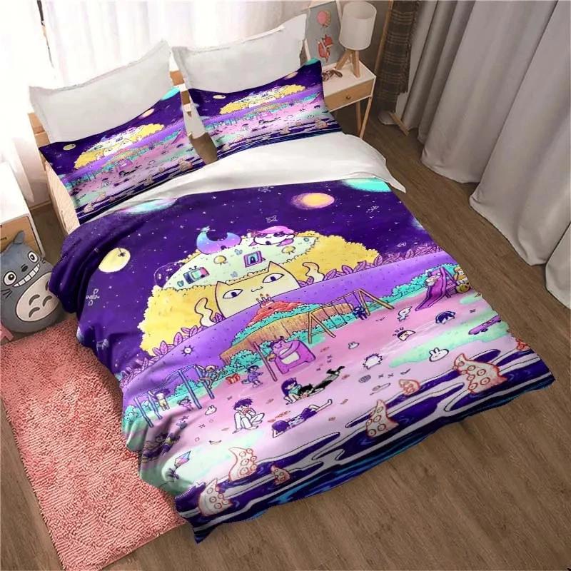Fashion 3D Printed Anime Omori  Bedding Set All Seasons 2/3 Piece Double Duvet Cover Set Twin King Size Bedclothes Home Textile