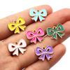 10-20pcs Bow Charms Pendant Enamel Alloy Metal Craft DIY Jewelry Making Accessories Findings for Earrings Necklace Bracelets