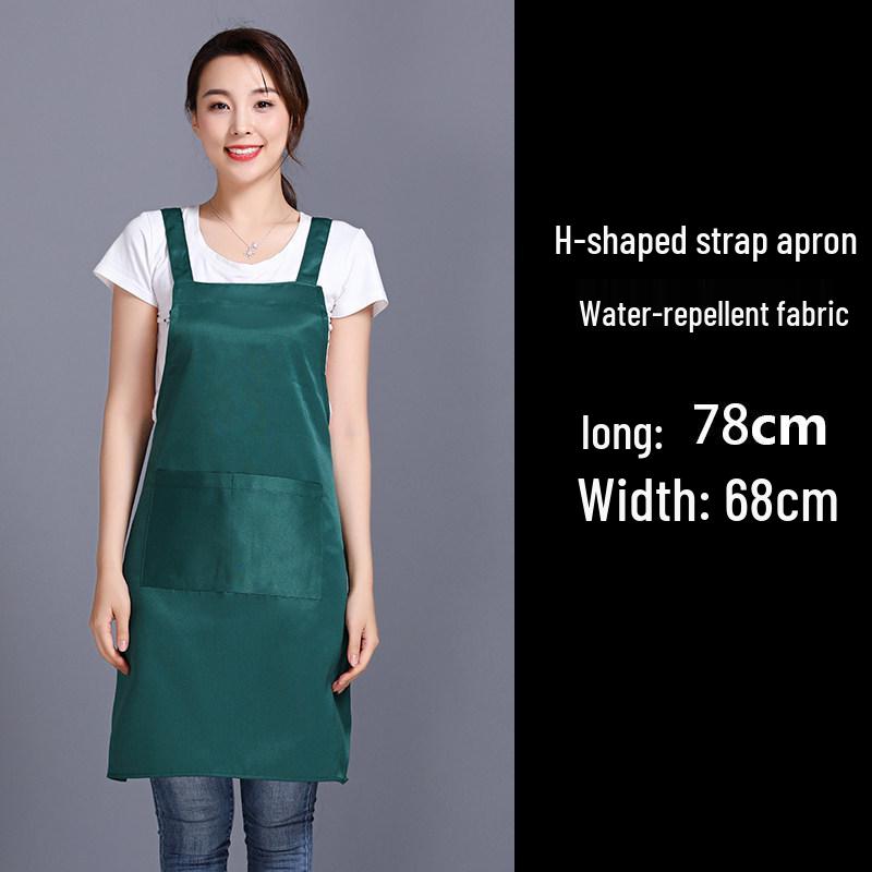 Waterproof Logo Printed Women's Catering Waist Apron - Oil-Proof for Kitchen & Supermarket.