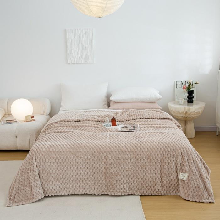 Solid Color Thickened Plush Blanket for Beds Household Coral Fleece Air Conditioning Sofa Cover Bedspread Sofa Throw Blanke