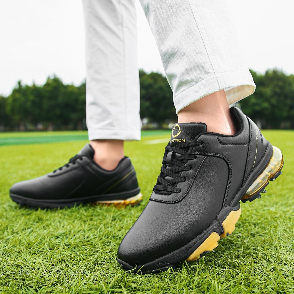 Professional Golf Shoes With Nails Men Outdoor Non-slip Men's Golfing Spikes Leather Waterproof Air Cushion Sports Shoes For Men