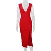 2025 Women's Summer Deep V-neck Backless Slit Dress: European & American Fashion
