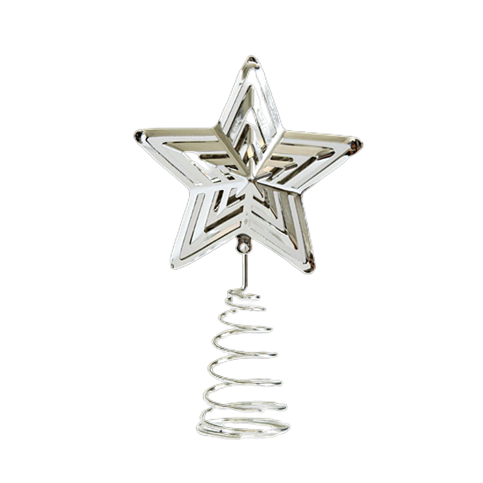 

Exquisite Iron Christmas Tree Ornament Beautiful Five pointed Star Toppers for a Holiday Decor Eye catching Color 2