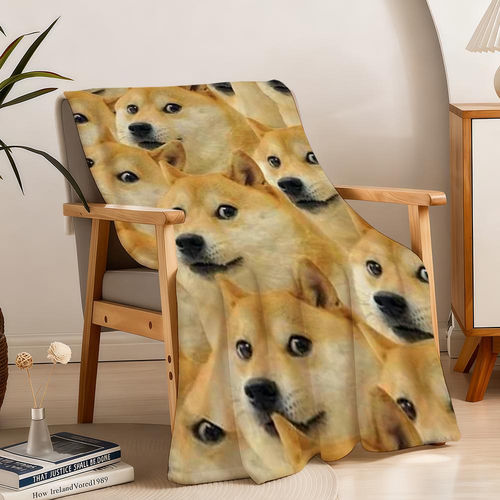 Blanket Throw Super Cosy Plush Living Room Sofa Cheems Doge Couch Funny Childish Birthday Gifts