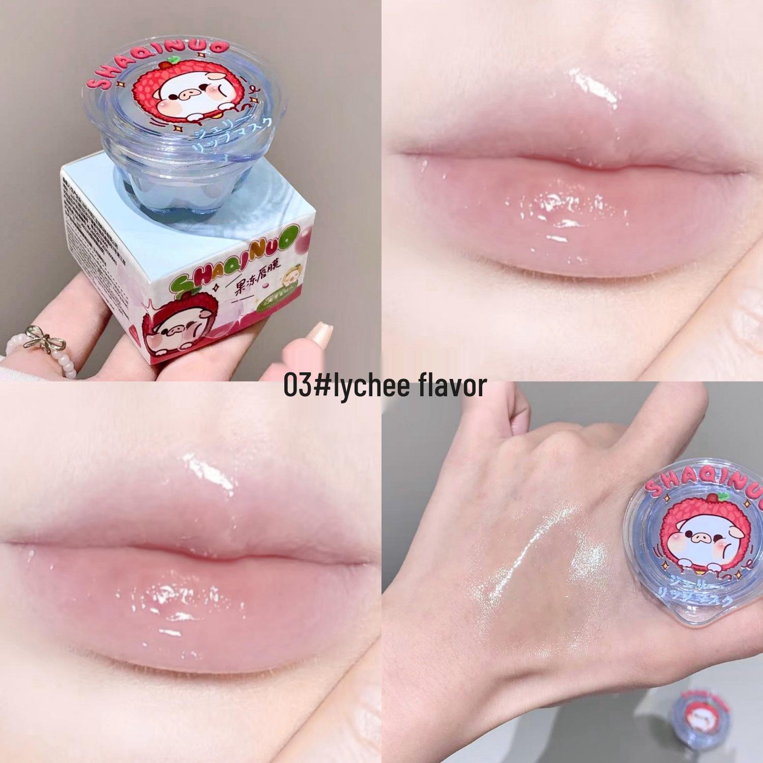 

SHAQINUO Jelly Lip Mask: Hydrating & Moisturizing Sleep Balm for Students, Reduces Lip Lines & Prevents Dryness.