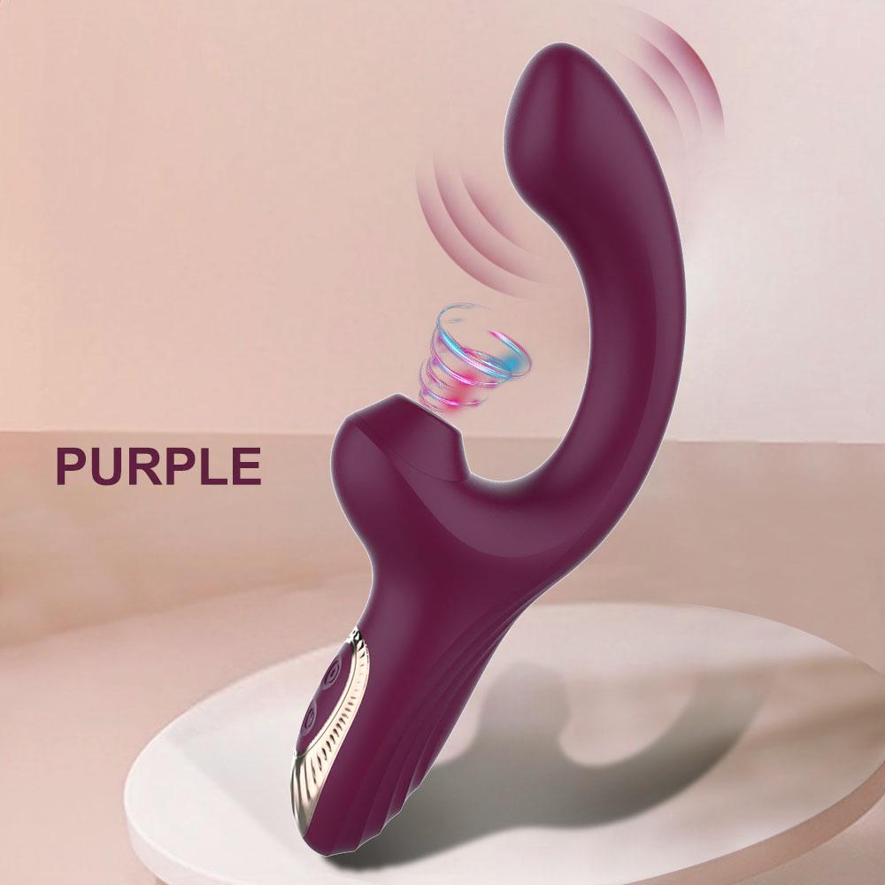 2-in-1-Klitorismassagegerät mit starker Vibration, 7 Modi, Saugvibrator für Frauen, G-Punkt- und Klitorisstimulator, Sexspielzeug für Erwachsene für Paare