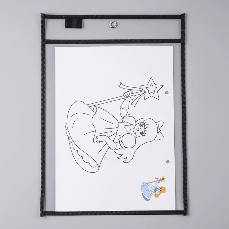WTEMPO DIY Coloring Practice Supplies Clear Dry Wipe Files Storage Bags Protecting Original File Allows for Repeated Practice and Avoids Wasting Paper