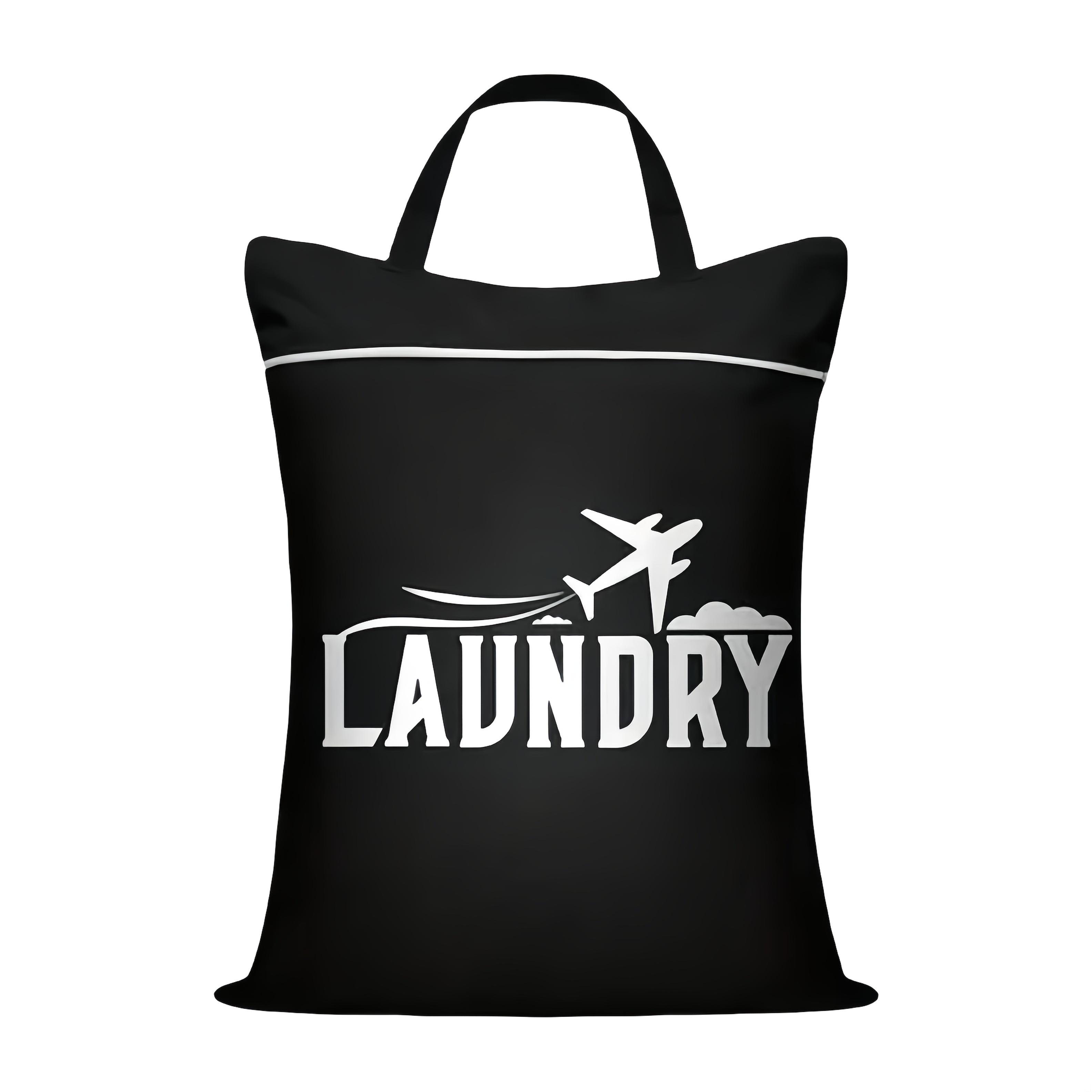 

Portable Laundry Bag with Carry Handle, Wet-Dry Separation for Dirty Clothes, Swimsuits & Gym Use, Perfect for College Dormitory чёрный