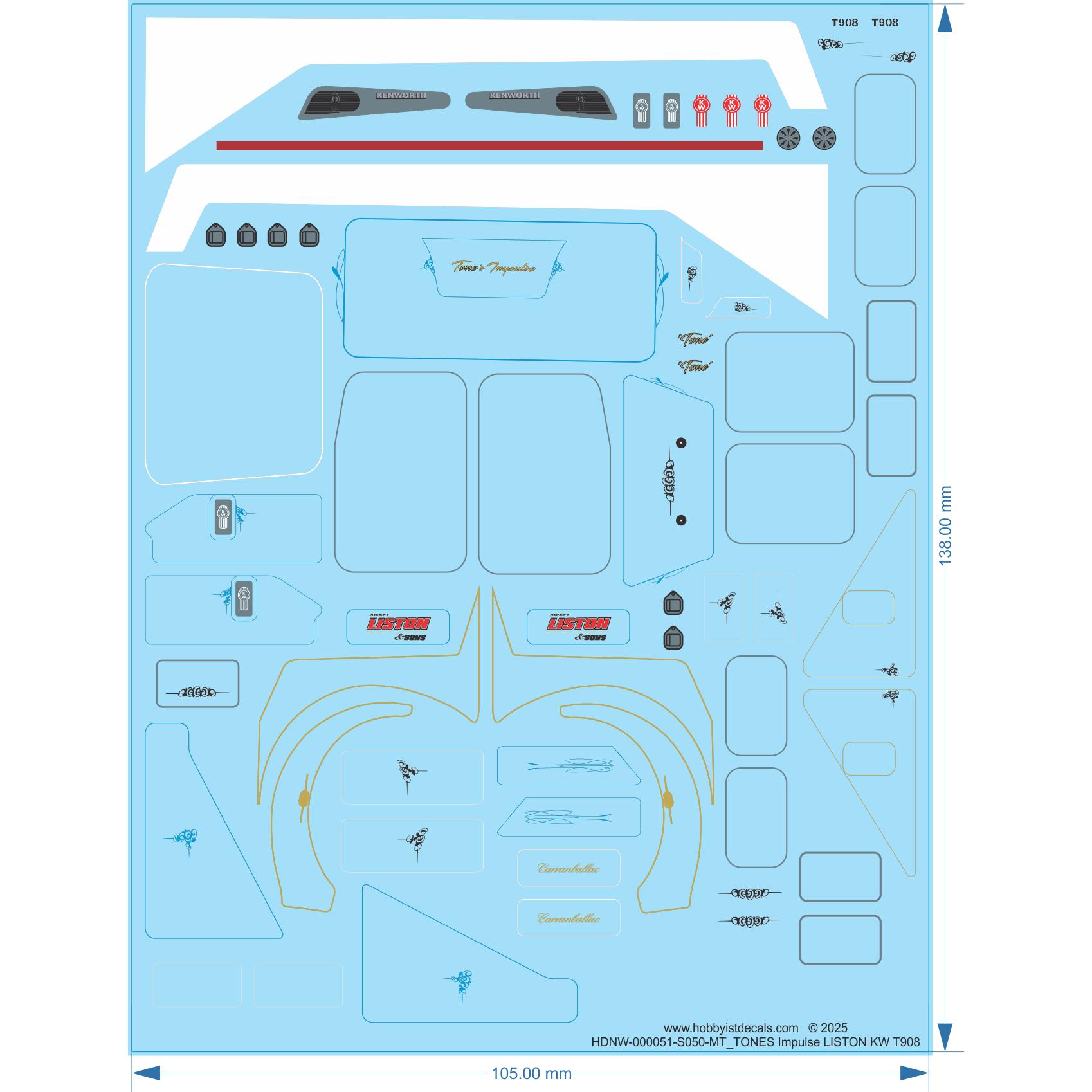 TONES Impulse LISTON KW T908 - 1/50 - Water Decal