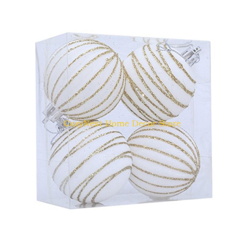 92MF 1 Box Flocking Ball Christmas Tree Decorations Multi Color Holiday Ornaments For Festival Home Party Decoration