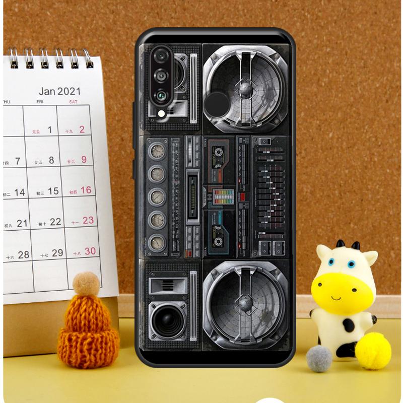 Vintage 80s Boombox For Huawei Nova Y72 Y70 Y91 Y90 Y60 Y61 Y73 3i 7i 8i 11i 12i 9 10 SE P20 P30 P40 Lite Case