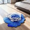 Sunflower Shaped Bath Mat Floor 3D Floral Design Non-Slip Dot-Embossed Backing Quick-Drying Large Rug Plush Carpet Soft Comfort Home Decor Moisture