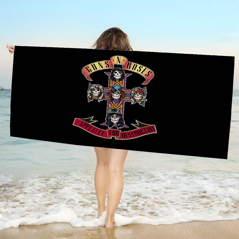 Rock Music Band G-Guns N Roses Microfiber Printed Beach Towel Mountain Climbing Yoga Beach Swimming Running Absorbent Soft Towel
