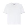 Emerald Casual Fashion Versatile Logo Design Short Sleeve T-Shirt Women T-Shirts White F11W524111F-WT
