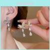 Boucles d'oreilles pendantes Queue de poisson Goutte d'eau Zircon Cuivre pour Femmes Bijoux de Mode Élégants