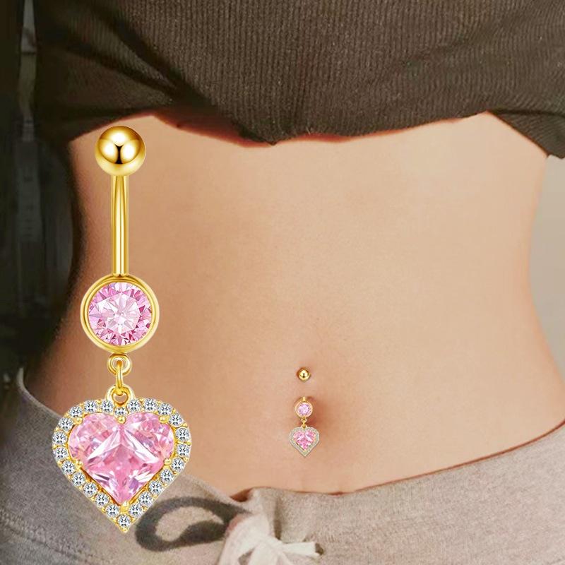 Schicker Schmetterling Herz Bauchnabelpiercing Pink Damen Nabel für Geburtstag und Feier
