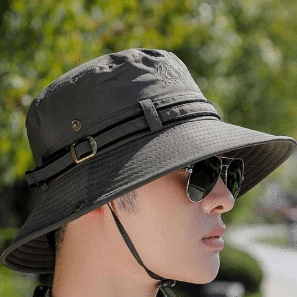 Anti-UV Protection Sunscrean Bucket Hat Cotton Outdoor Fishing Cap Portable Men Sun Hat Summer
