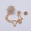 Retro Fabric Lace Brown Bow Brooches for Women Crystal Pearl Pins JK Shirt British Style Handmade Bow Tie Clothes Accessories