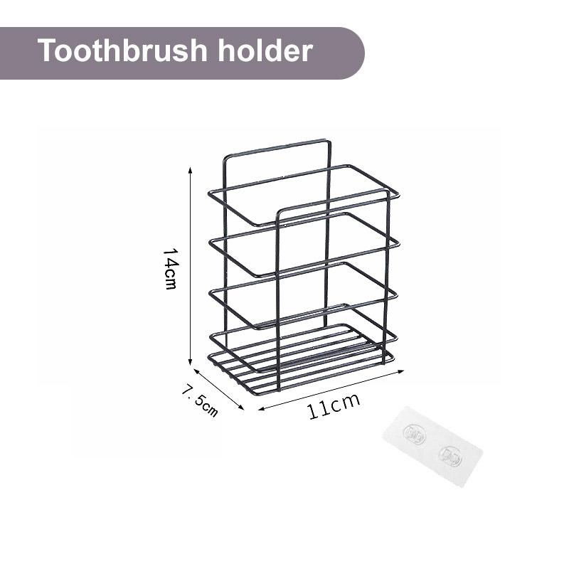 Bathroom Shelf Wall No-Punch Organizer Metal Storage Accessories Soap Holder Toothpaste Holder Bathroom Storage Unit Combo Set