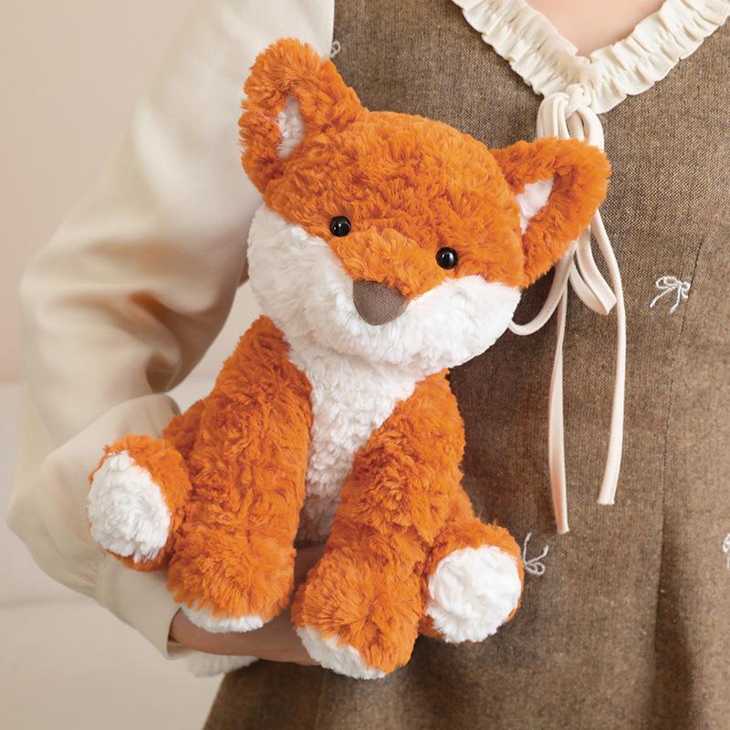 1Pc 25cm Fluffy Lions Fox Piggy Cattle Peluche Toy Cute Sitting Animal Elephant Koala Bear Monkey Cow Polar Bear Dolls for Kids