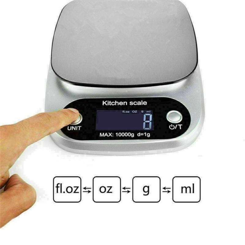 2021 NEW Portable Precise 10kg LCD Kitchen Scales Stainless Steel Electronic Kitchen Electronic Scale Gram Electronic Scale for Kitchen and Cooking In