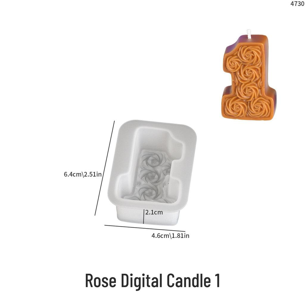 Poppy Rose Candle Ornament Mold: Silicone for DIY Incense, Plaster, Epoxy, Resin.