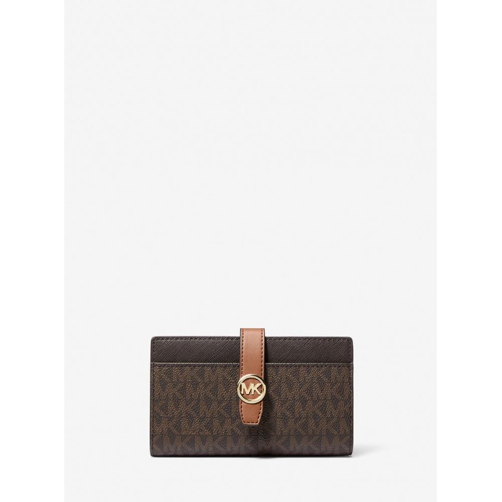 

Michael Kors Greenwich Wallet Medium Mk Signature 35s5ggrf8y200 Brown F