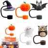1/5PCS Halloween Straw Cover Cap for Stanley Cup Silicone Straw Topper for 10mm Straw Dust-Proof Reusable Straw Tips for Tumbler Cup Holders 5