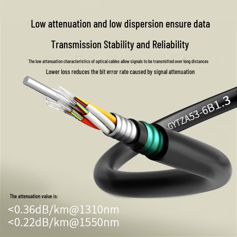 GYTZA53 Outdoor 6-Core Single-Mode Armored LSZH Fiber Optic Cable - 10m