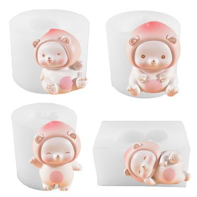 Four Lovely Three-dimensional Animal Silicone Molds DIY Aromatherapy Plaster Handmade Soap Peach Animal Candle Molds