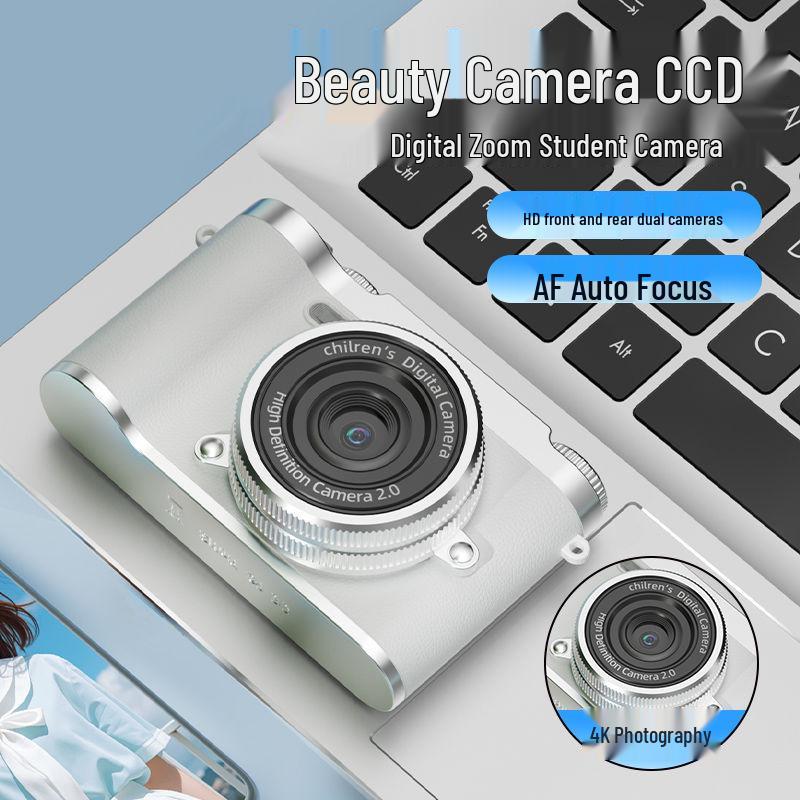 Retro CCD Dual Camera with 8x Optical Zoom - Compact Travel Pocket Digital Camera for Students