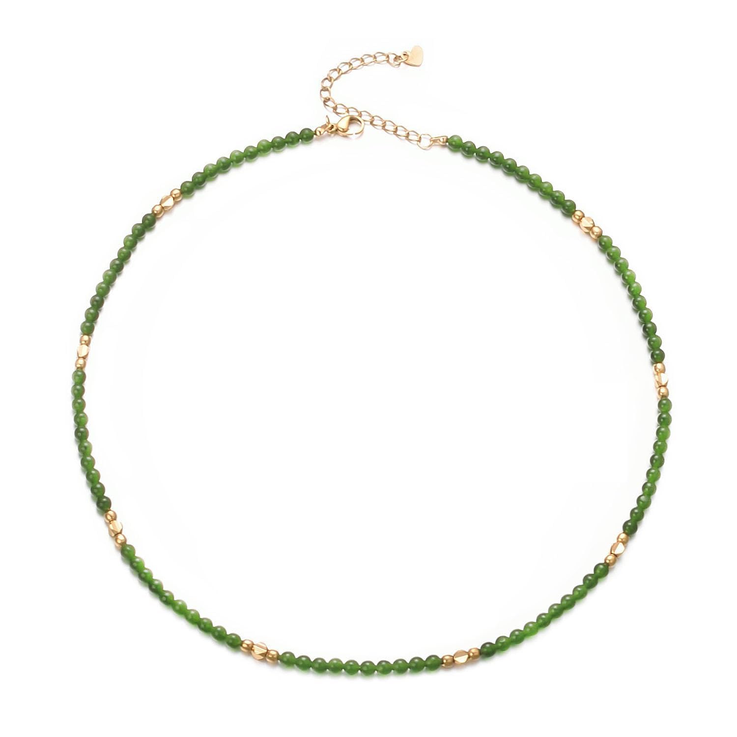 

Beaded Necklace Emerald Green Birthstone Necklace for Women Popular Stylish Accessory Gift [Aleasha] зелений