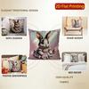 2D Cute Dressed Rabbits Pattern Pillow Covers Pattern Cushion Cover Suitable For Sofa Bedroom Car Pillow Cover