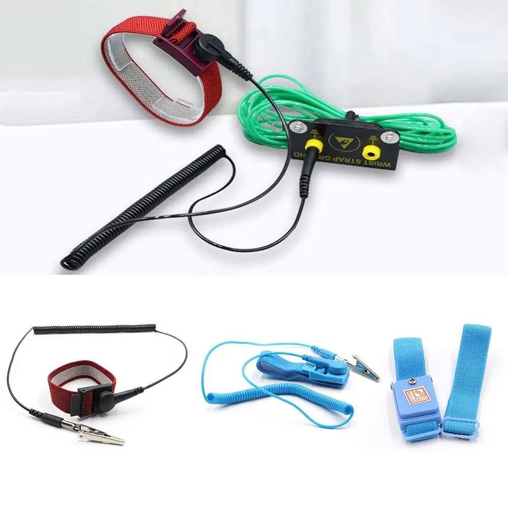 Hand Tools Anti-static ESD Strap Clip Adjustable Wireless Discharge Wrist Band 1.8m Plastic Grounding Bracelet Electronics
